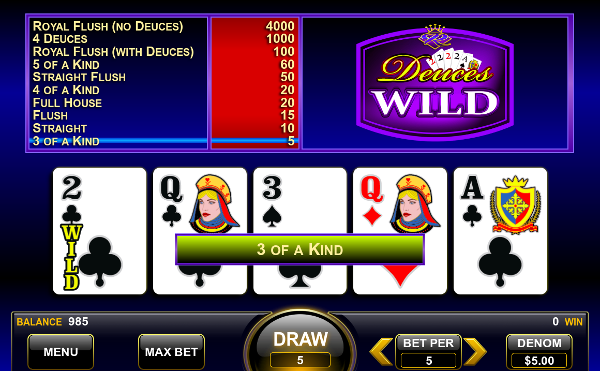 Игровой автомат Deuces Wild - шикарные выигрыши и настоящий азарт в казино Вулкан Гранд